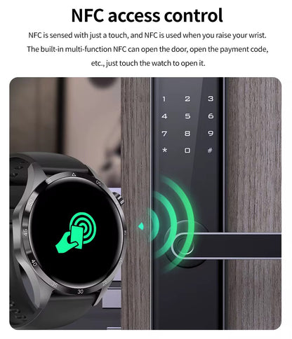 GT4 Pro – Montre connectée haut de gamme avec NFC et 2 bracelets
