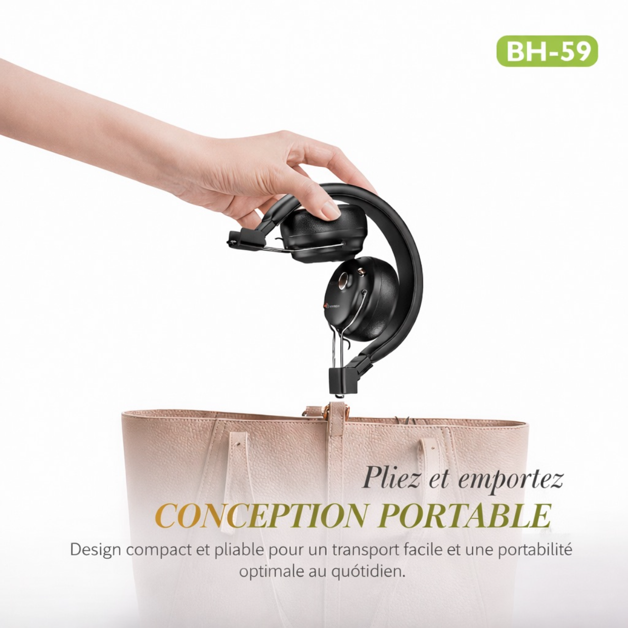 Casque Bluetooth Over-Ear à Réduction Active de Bruit (ANC) – BAVIN BH-59 | Bluetooth 5.3 – Son Hi-Fi