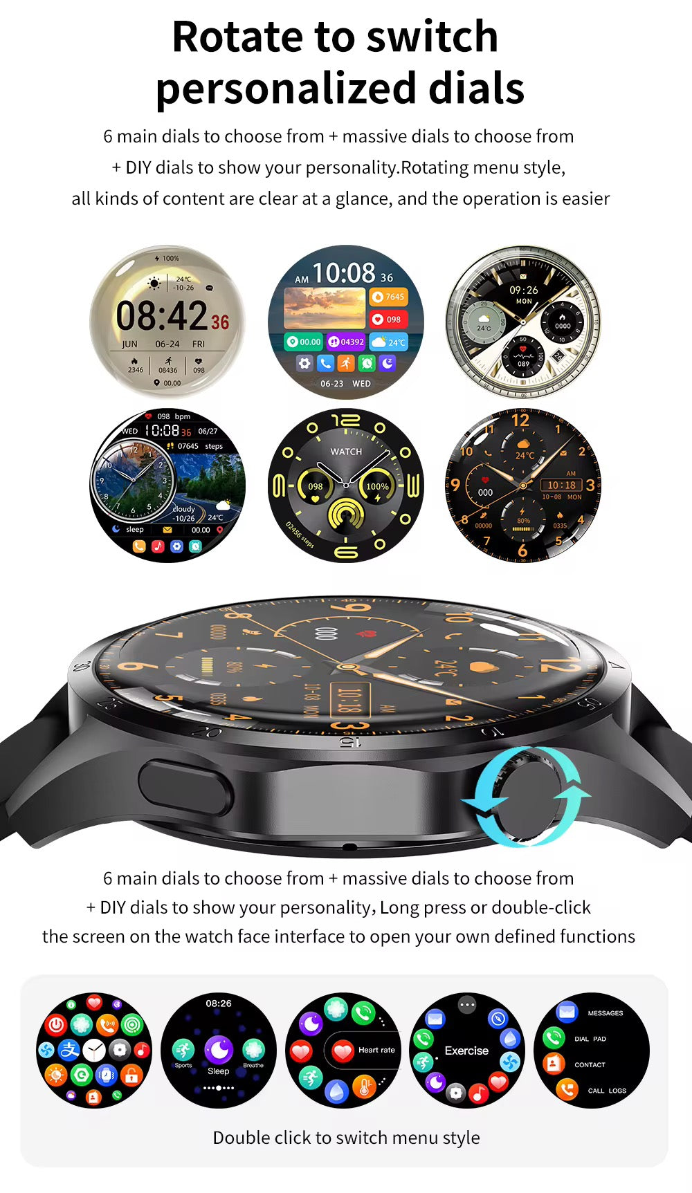 GT4 Pro – Montre connectée haut de gamme avec NFC et 2 bracelets