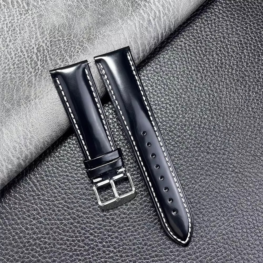 Bracelet de Montre en Cuir Véritable HLZ100 – 18mm / 20mm / 22mm | Finition Élégante & Qualité Professionnelle