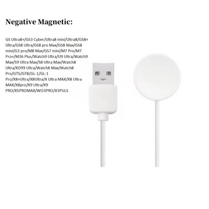 Chargeur Magnétique USB – universel – Compatible Montres Connectées (Modèles Positif & Négatif)