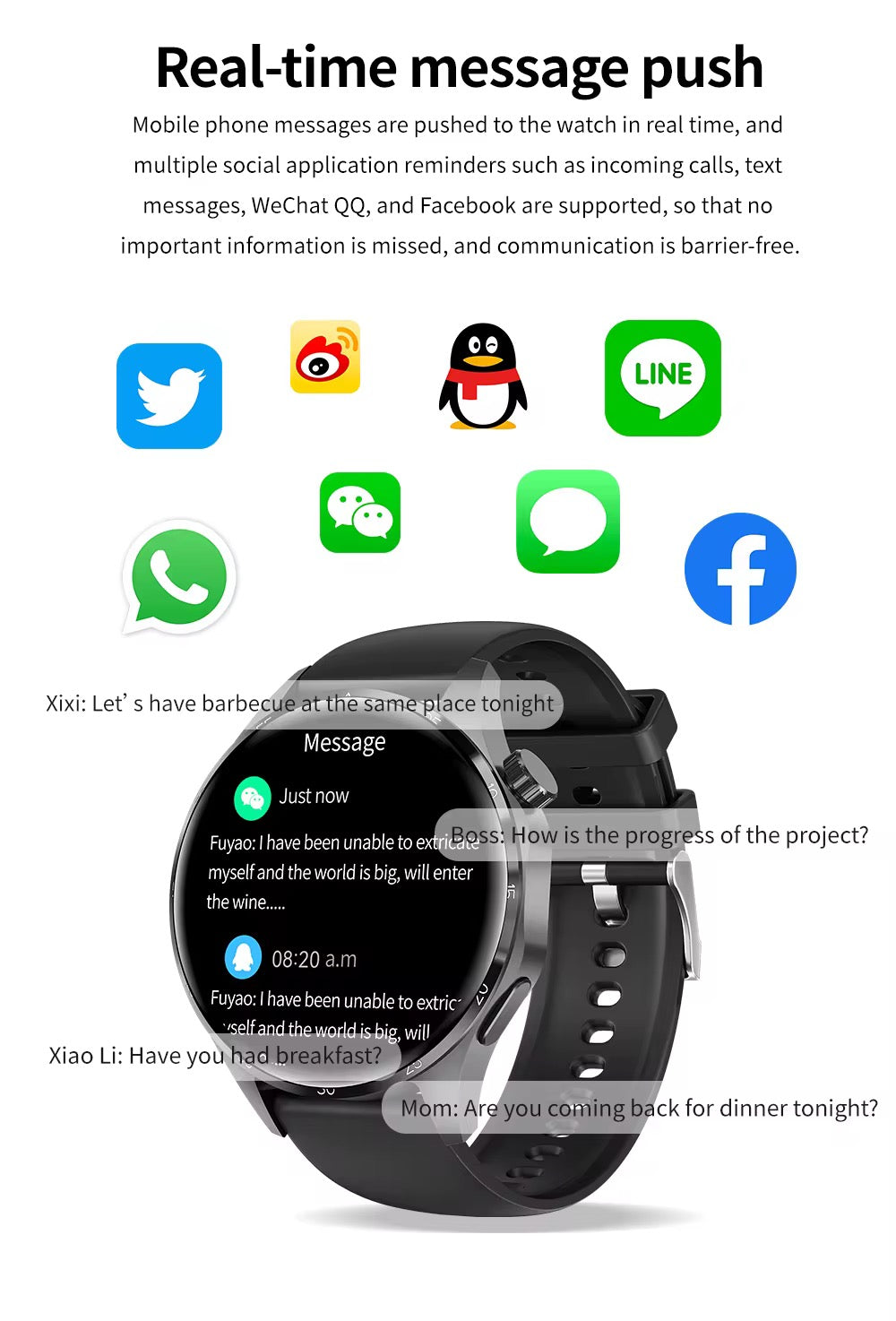 GT4 Pro – Montre connectée haut de gamme avec NFC et 2 bracelets