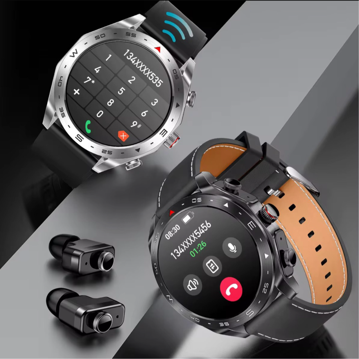 T95 – Montre Connectée Premium avec Écouteurs Bluetooth Intégrés & Double Bracelet