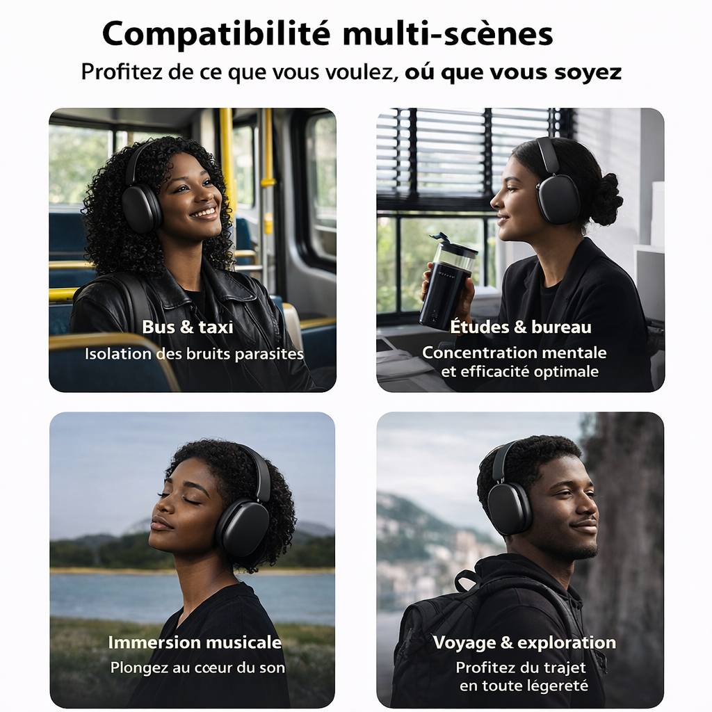 SY-T9 – Casque Sans Fil Haute Performance, Son Surround Hi-Fi