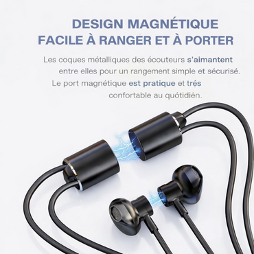 BAVIN BH33 – Écouteurs Bluetooth Tour de Cou BT 5.3 Hi-Fi, IPX4, Autonomie Longue Durée