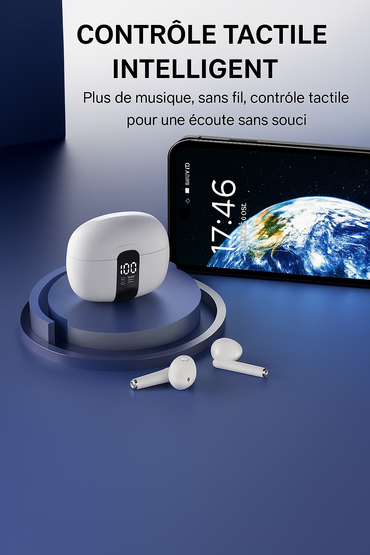 Langsdom TN65 – Écouteurs Sans Fil avec Affichage Digital