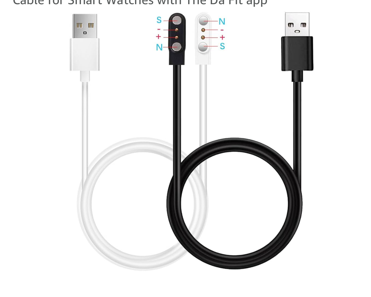 Câble de Charge Magnétique USB 2 Pins – Entraxe 2.8 à 9 mm | Compatible Montres Connectées (Da Fit & Modèles Similaires)