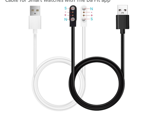 Câble de Charge Magnétique USB 2 Pins – Entraxe 2.8 à 9 mm | Compatible Montres Connectées (Da Fit & Modèles Similaires)